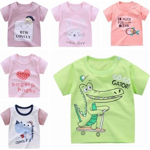 Summer Baby Girls Boys Cotton Infants Tops Short-sleeved T-shirts Children Casual Cartoon T Shirt Kids Clothing Tshirt