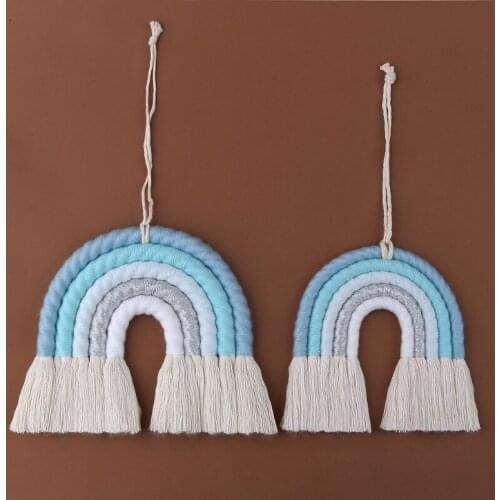 Macrame Rainbow Wall Hanging Decoration Boho Nursery Baby Kids Room Home Decor Ornaments Baby Shower Party Supplies