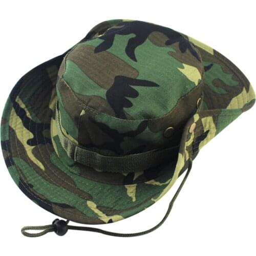 Fashion Military Camouflage Bucket Hats Jungle Camo Fisherman Hat with Wide Brim Sun Fishing Bucket Hat Camping Caps cotton caps