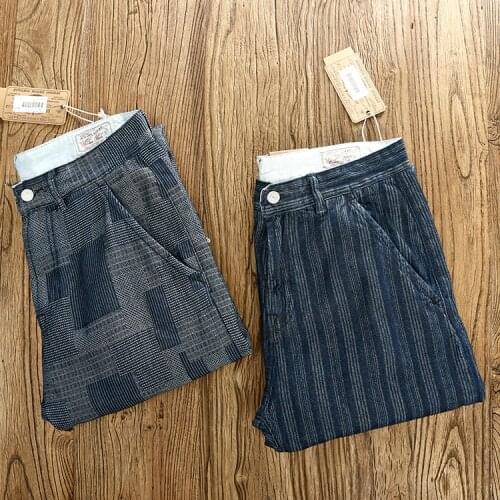 2021 Spring Autumn New Japanese Retro Blue Dyeing Denim Jeans Mens Fashion Retro Pure Cotton Washed Old Slim Straight Pants