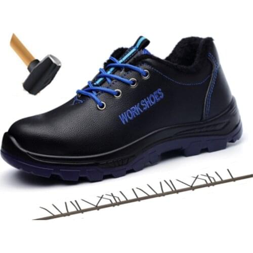 Autumn and Winter Mens Boots Work Shoes Genuine Leather Steel Toe Cap Safety Shoes Men Outdoor Building Waterproof Sneakers