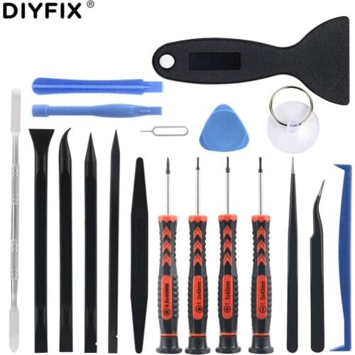 DIYFIX 19 in 1 Phone Opening Repair Tools Kit Precision Screwdriver Set Spudger for MacBook Mobile Phone Tablet PC Hand Tool Set
