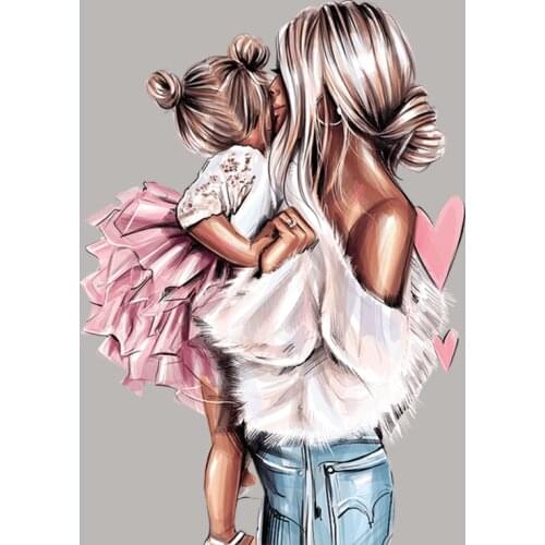 Angel Mom And Girl Iron-On Transfers Heat Transfer Diy Vinyl Fashion Tops Appliqued Patch For Clothes Hot Tear Sticker