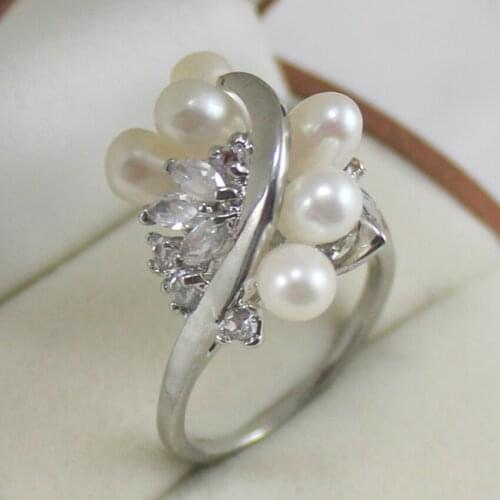 New natural FW White Pearl women gift fashion Ring
