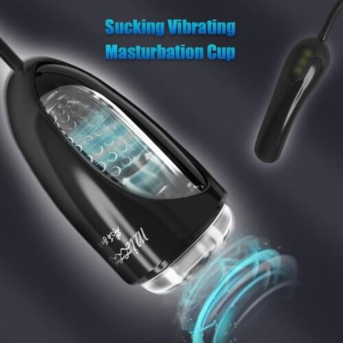 Sucking Masturbation Cup Real Blowjob Strong Suction Powerful Vibrating Rotation Stimulator Pocket Pussy Adult Oral Toys for Men