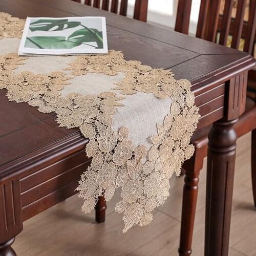 Simple European-style table runner lace cloth table cloth coffee table flag American white TV cabinet long table cloth decorativ