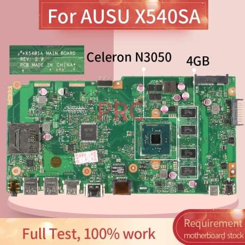 REV 2.1 For AUSU X540SA Celeron N3050 Notebook Mainboard SR29H with 4GB RAM DDR3 Laptop motherboard