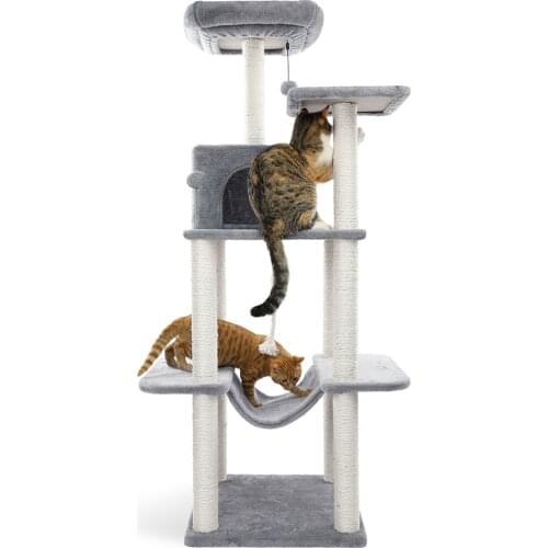 Free Shipping Pet Luxury Furniture Cat Tower Pet Cat Tree Towers Climbing Shelf Cats Apartment Game Habitat Cat Tower Condo Toy