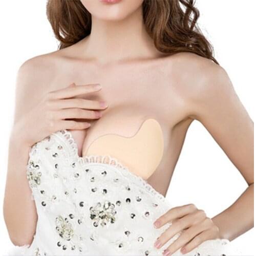 Sexy woman Push Up Self-Adhesive Silicone Bralette Bust Front Closure backless Strapless Invisible Womens bra plunge underwear