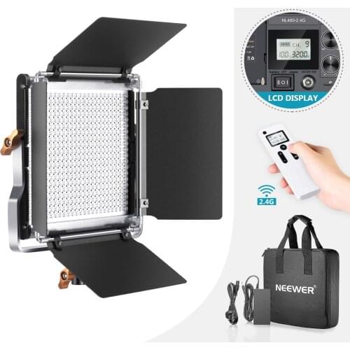Neewer 480 LED Video Light, Bi-Color LED Panel with 2.4G Wireless Remote for Portrait Product Photography, Studio Video Shooting