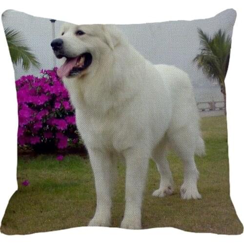 XUNYU 45cmx45m creative animal Pyrenean mountain dog new cotton linen comfortable home sofa decoration hug pillowcase YH039