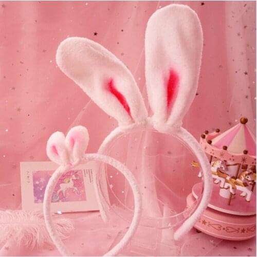 Women LovelyHeadwear Cute Rabbit Ears Hairband Long Girls Kid Cartoon Hair Accessories For Women Party Christmas Headband