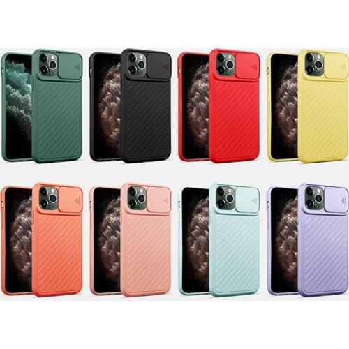 50pcs Candy Color Sliding Lens Camera Protection PC+TPU Hard Case Cover For iPhone 12 Mini 11 Pro Max XS XR X 8 7 6 6S Plus SE
