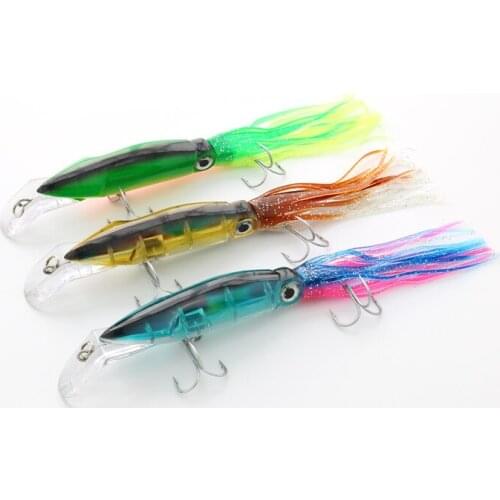 1 piece 23cm 40g hard minnow plastic hard bait lure with soft squid octopus tail fishing lure