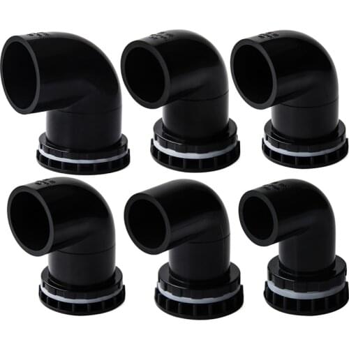 1pc ID 20~50mm Black PVC 90 Degree Elbow Drain Joints Aquqrium Fish Tank Bulkhead Connector
