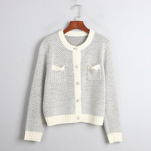 1101 2020 Autumn Sweater Free Shipping Crew Neck Long Sleeve Kint White Fashion Womens Clothes S m L dl