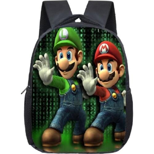 12 Inch Mario Bros Kindergarten Infantile Small School Bags Sonic Bookbags Children Baby Toddler bag Kids Backpack