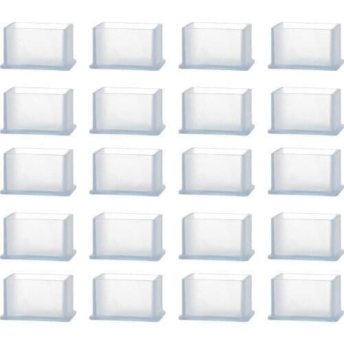 20Pcs Table Legs Caps Anti Slip Furniture Feet Covers Clear Rubber Floor Leg Protectors Chair Legs Pads Foot Plug Mats Hardware