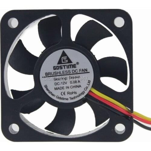200 Pieces LOT 12V 3Pin 5010 5cm 50mm 50x50x10mm Ventilation Axial Flow DC Cooling Fan