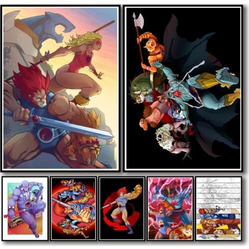 47 Designs Anime Thundercats Whitepaper Poster Artwork Fancy Wall Sticker for Coffee House Bar