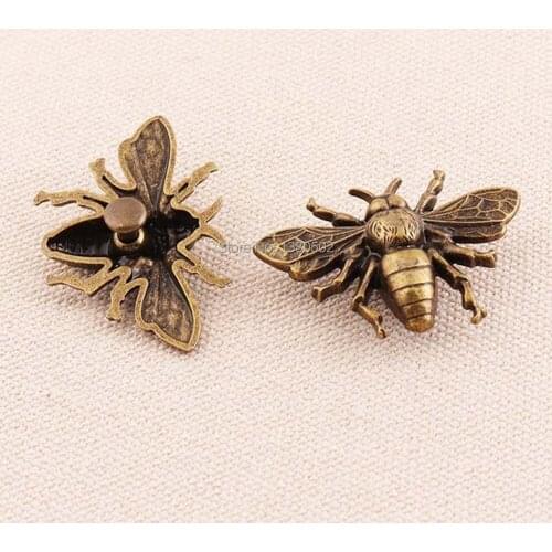 6pcs/lot Bronze Color Unique Design Bee shape Decoration rivets for bag garment Diy Accessories