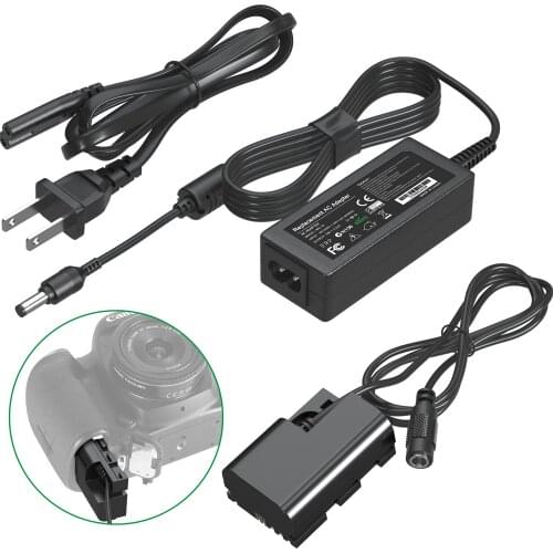 ACK-E6 DR-E6 Replacement AC Power Adapter LP-E6 Dummy Battery Coupler kit for Canon EOS 90D 80D 70D 60D 60Da 5DS 5D Mark II etc
