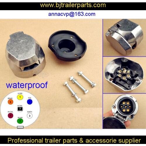 CVP 7 PIN 12N TRAILER TRUCK CARAVAN TOWBAR ELECTRICS TOWING METAL FEMALE PLUG SOCKET ADAPTER CONVERTER WATERPROOF