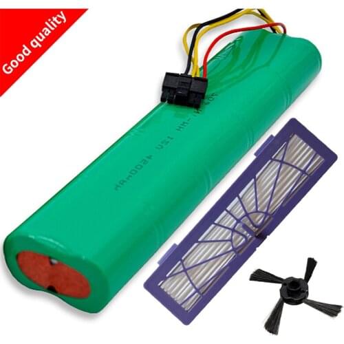 3pcs HEPA Filter+side brush+ Battery 4500mAh 12V Ni-MH Cleaner Battery for Neato BotVac 70e 75 80 85 D75 D85 Vacuum Cleaners