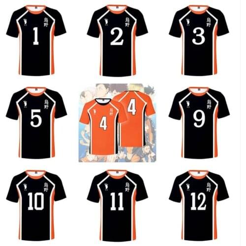 Haikyuu!! Cosplay Costume Hinata Shoyo T-shirt Karasuno High School Volleyball Tops Kageyama Tobio Sweatshirt
