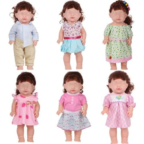 Hot Sale New Born Baby Doll Dress Clothes Dolls Accessories Fashion Outfits Set Girl Birthday Gift 9 Pcs Casual Style Clothing