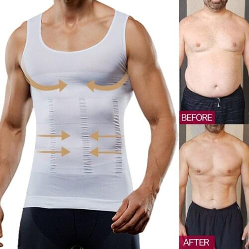 Mens Compression Shirts Body Shaper Slimming Elastic Slim Muscle Tank Shapewear Tight Skinny Tummy Waist Trainer Posture Shirt