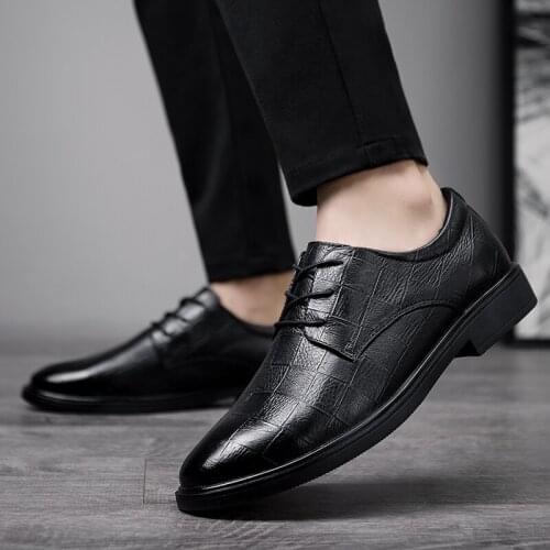 2021Genuine Leather Casual Shoes Men Spring Autumn Fashion Oxford Male Adult Business Comfort Non-slip Formal Men Wedding Shoes