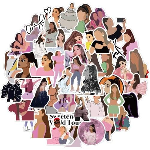 10/30/50PCS Ariana Grande Singer Stickers Motorcycle Skateboard Guitar Car Laptop Cool Waterproof Graffiti Sticker Decal Kid Toy