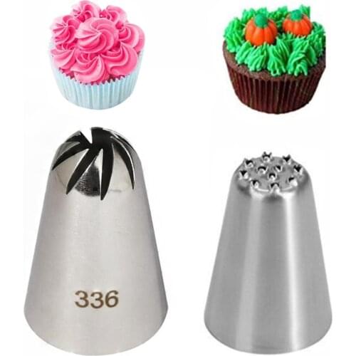 2PCS/lot Drop Rose Flower Large Size Icing Piping Nozzle Grass Pastry Tips Metal Cream Cake Decorating Tools Stainless Steel