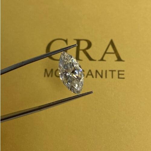 Real Factory Price for 1 Carat Marquise Cut 5*10mm Small Size Lab Grown Moissanite Jewelry Stone with GRA