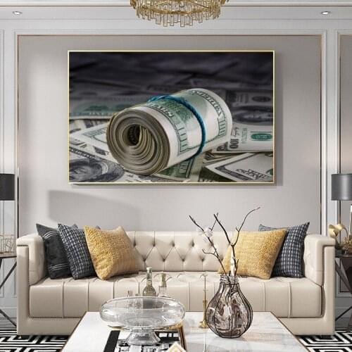 Nordic 100 Dollar Bill Modular Artwork Canvas Painting Wall Art Posters Prints Decorative Picture for Living Room Cuadros Decor
