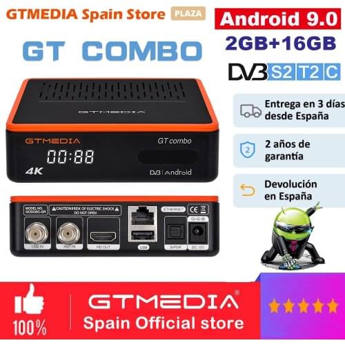 2021 NEW GTMEDIA GT Combo 4K 8k Satellite Receiver Android 9.0 TV BOX DVB-S2 T2 Cable Ccam 2.4G/5G Wifi Bluetooth Stock in Spain