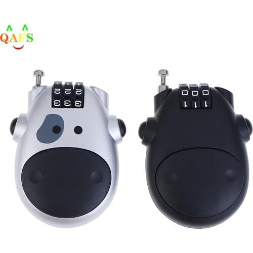 New random Password Padlock Luggage Metal Lock Retractable Bike Motorbike Helmet Lock