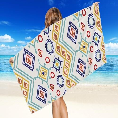 Geometric Printed Beach Towel Quick Drying Swimming Surf Bath Towel Outdoor Travel Shawl Beach Chair Cover Blanket Yoga Mat