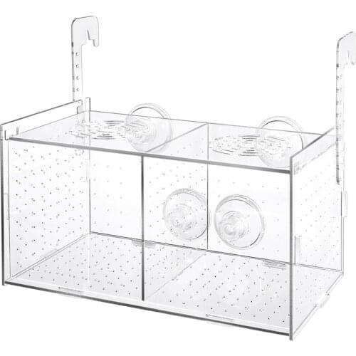 POPETPOP Transparent Acrylic Fish Breeding Tank Isolation Box Aquarium Incubator Hatching Box
