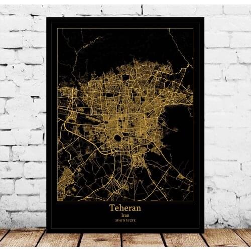 Teheran Iran Map Poster