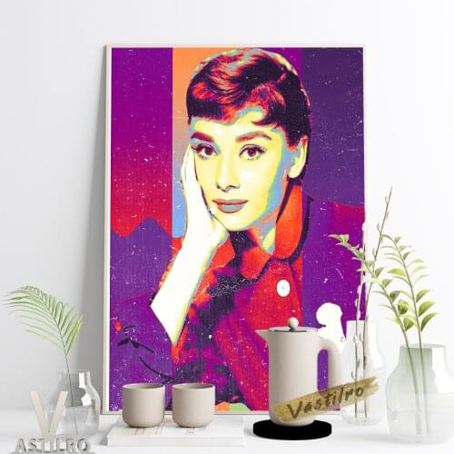 Audrey Hepburn Famous Actress Star Poster Retro Elegant Lady Portrait Wall Picture Bedroom Living Room Home Decor Fans Collect