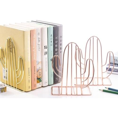 Prevent Slipping And Scratching 2pcs/pair Plant Shaped Metal Bookends Book Support Stand Desk Organizer Storage Holder Shelf Ts2