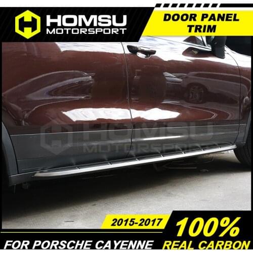 Real Carbon Fiber For Pors-che Cayennne 958 2015-2017 Side DOOR PANEL TRIM Car Styling 3M Tape Add On door column decoration