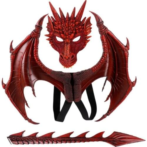 Three-Piece Dragon Cosplay Props Wing And Tail Children Costume Party Decorations Set Gifts Kids Party Holiday DIY Decorations