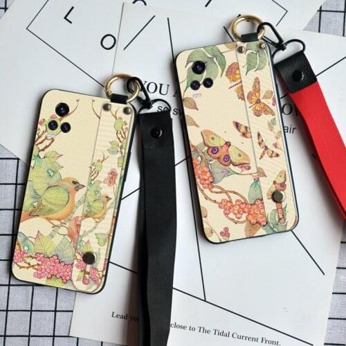 Wrist Strap Soft TPU Phone Case For Vivo U3X Z5X S6 Y50 Y11 Y19 2019 Phone Holder Lanyard Cover For Vivo S7 V20 Pro Y20 S7E Y73S