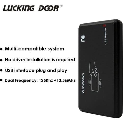 RFID Smart Reader USB Interface Card Reader Drive Free Dual-frequency Reader125KHz 13.56MHz Card Proximity Sensor Reader