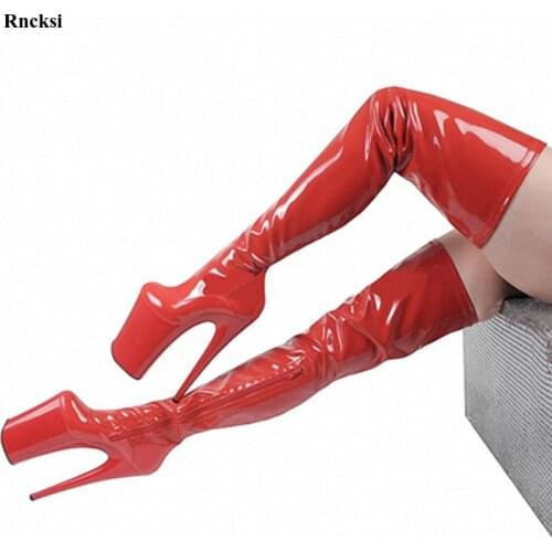Rncksi New Arrival 2020 Womens Shoes Thigh High Boots 20cm High Heels Stiletto Women Boots Sexy Stovepipe Over-the-knee Boots