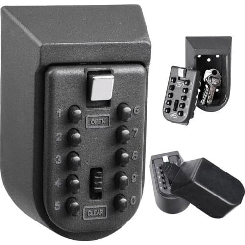 Key Safe Box Aluminium Alloy Wall Mounted Home Safety Password Security Lock Storage Boxes with Code Safe Housekeeper on Wall