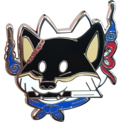 Knife dog lapel pin cute animal badge